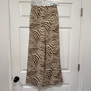 Zebra Print Wide Leg Pants